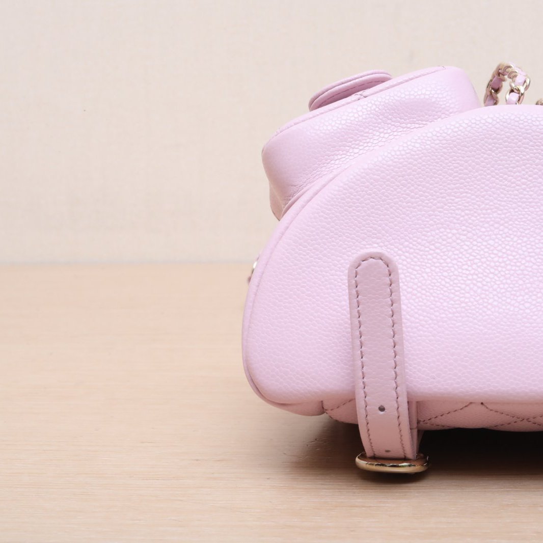 *CHANEL 23P Duma Drawstring Flap Backpack with Double Pockets, Small Size, 18cm-Hana Vintage