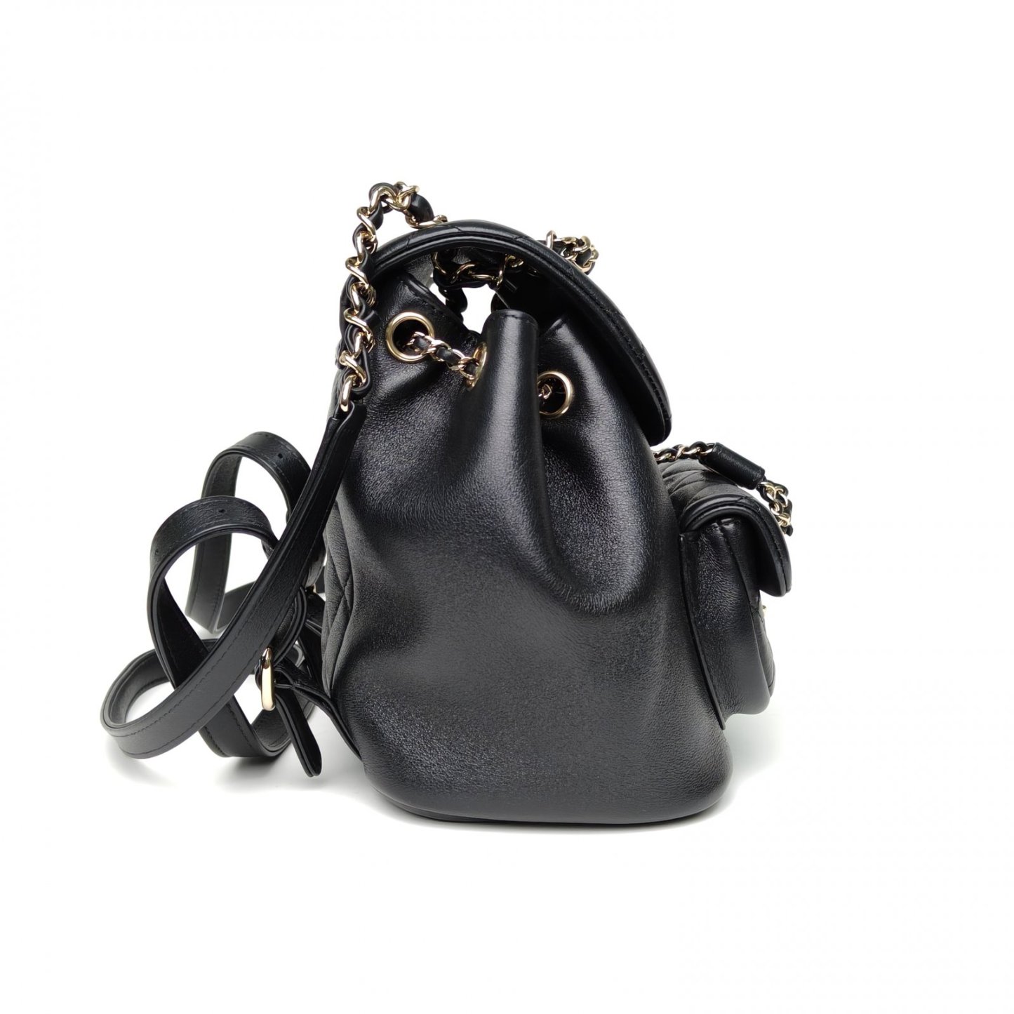 *CHANEL Duma Drawstring Flap Backpack, Single Pocket, Small Size, 18cm-Hana Vintage