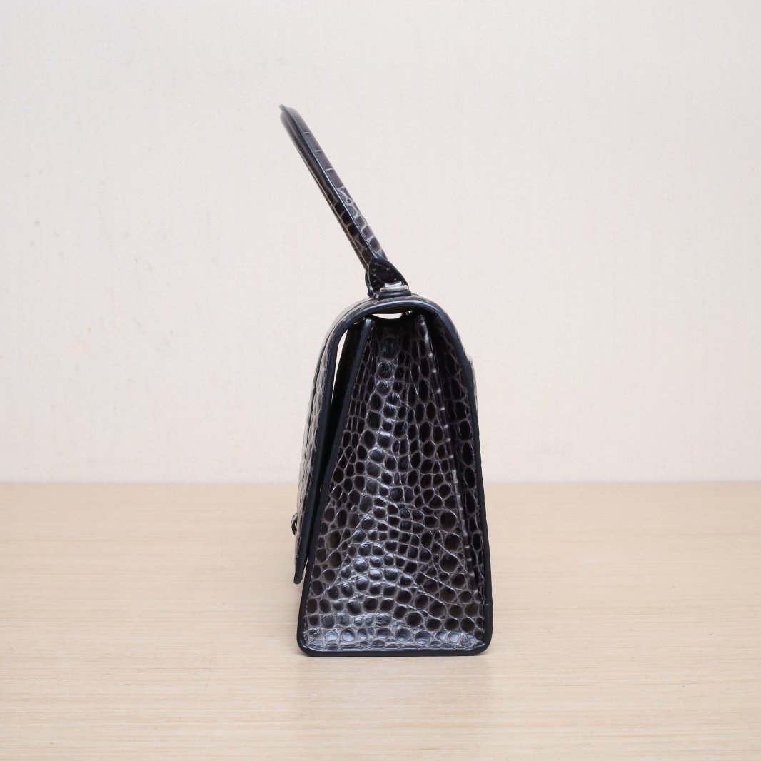 *BALENCIAGA Hourglass (M size) with Alligator Embossing-Hana Vintage