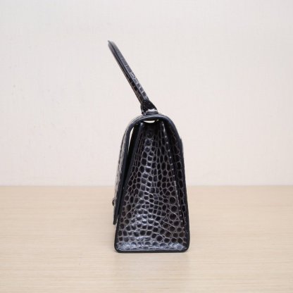 *BALENCIAGA Hourglass (M size) with Alligator Embossing-Hana Vintage