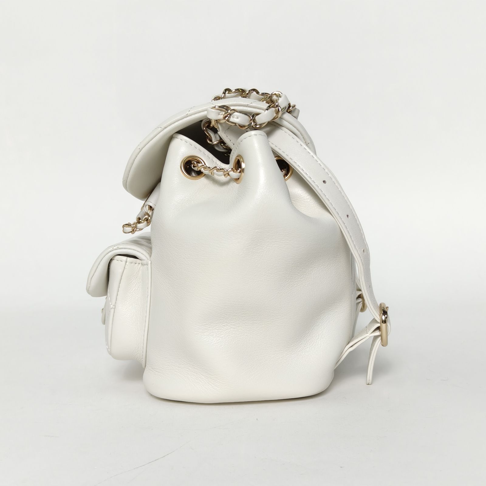*CHANEL Duma Drawstring Flap Backpack, Single Pocket, Small Size, 18cm-Hana Vintage