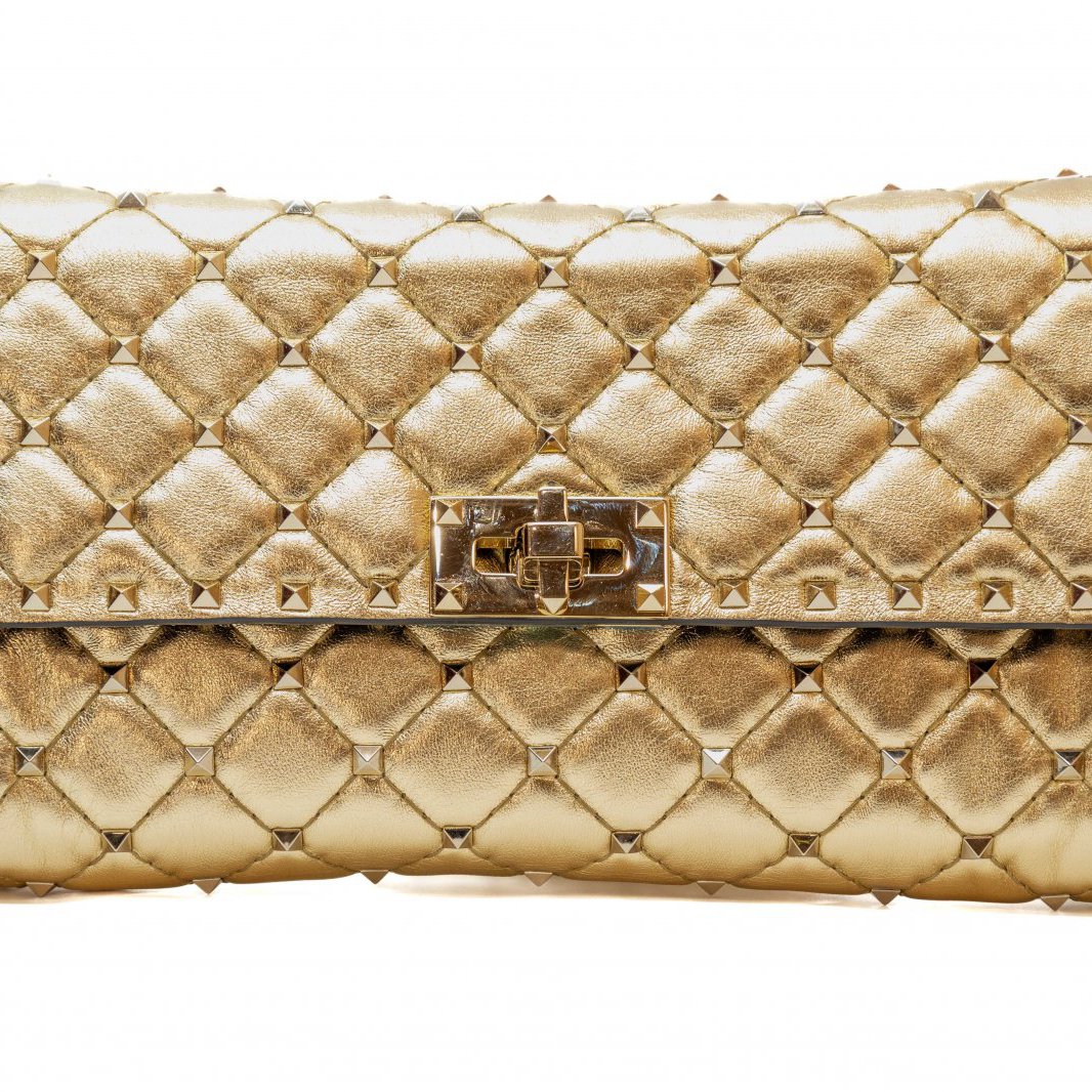 *VALENTINO Chain Handbag, Gold-Hana Vintage