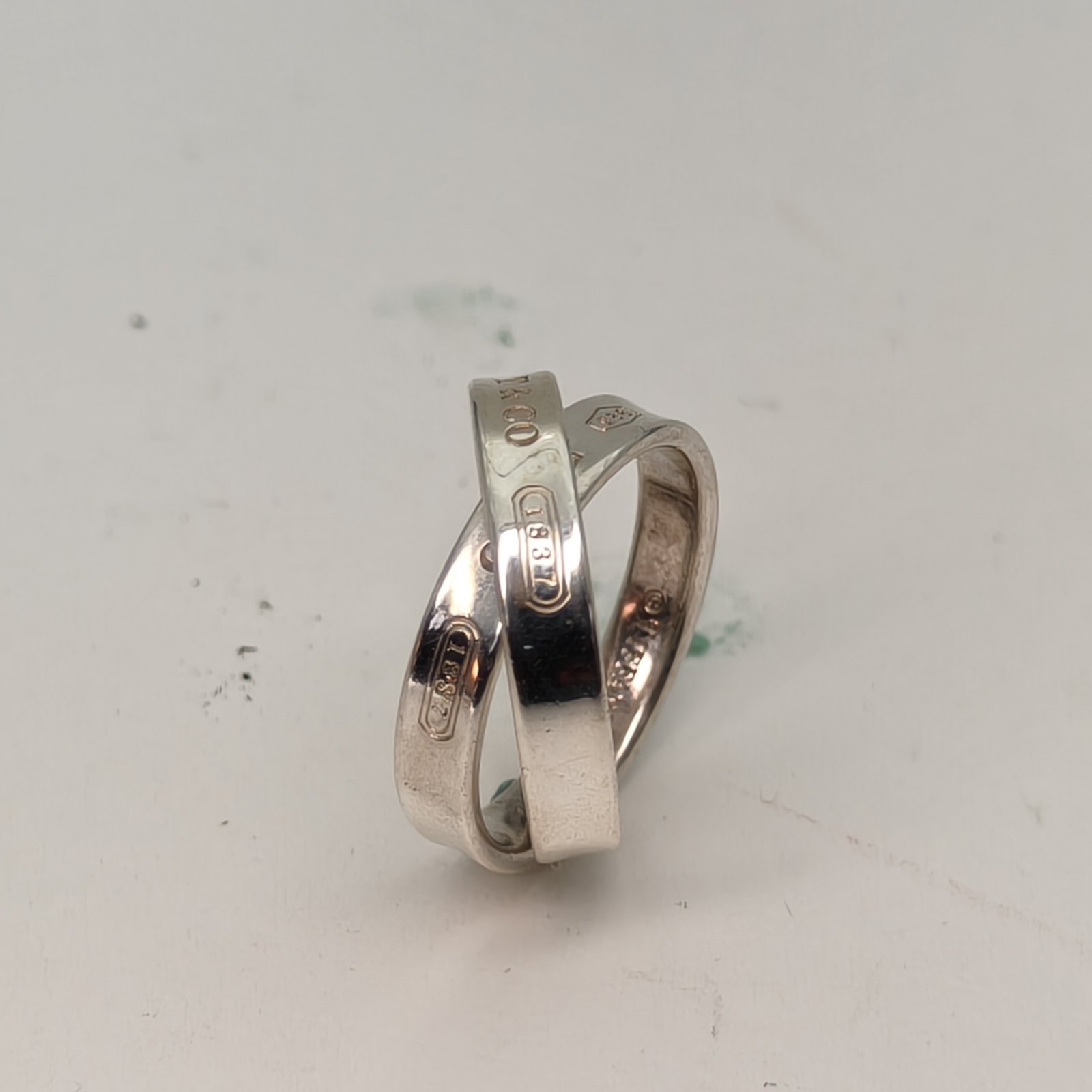 TIFFANY&CO AG925 Silver Double Ring Sterling Silver-Hana Vintage