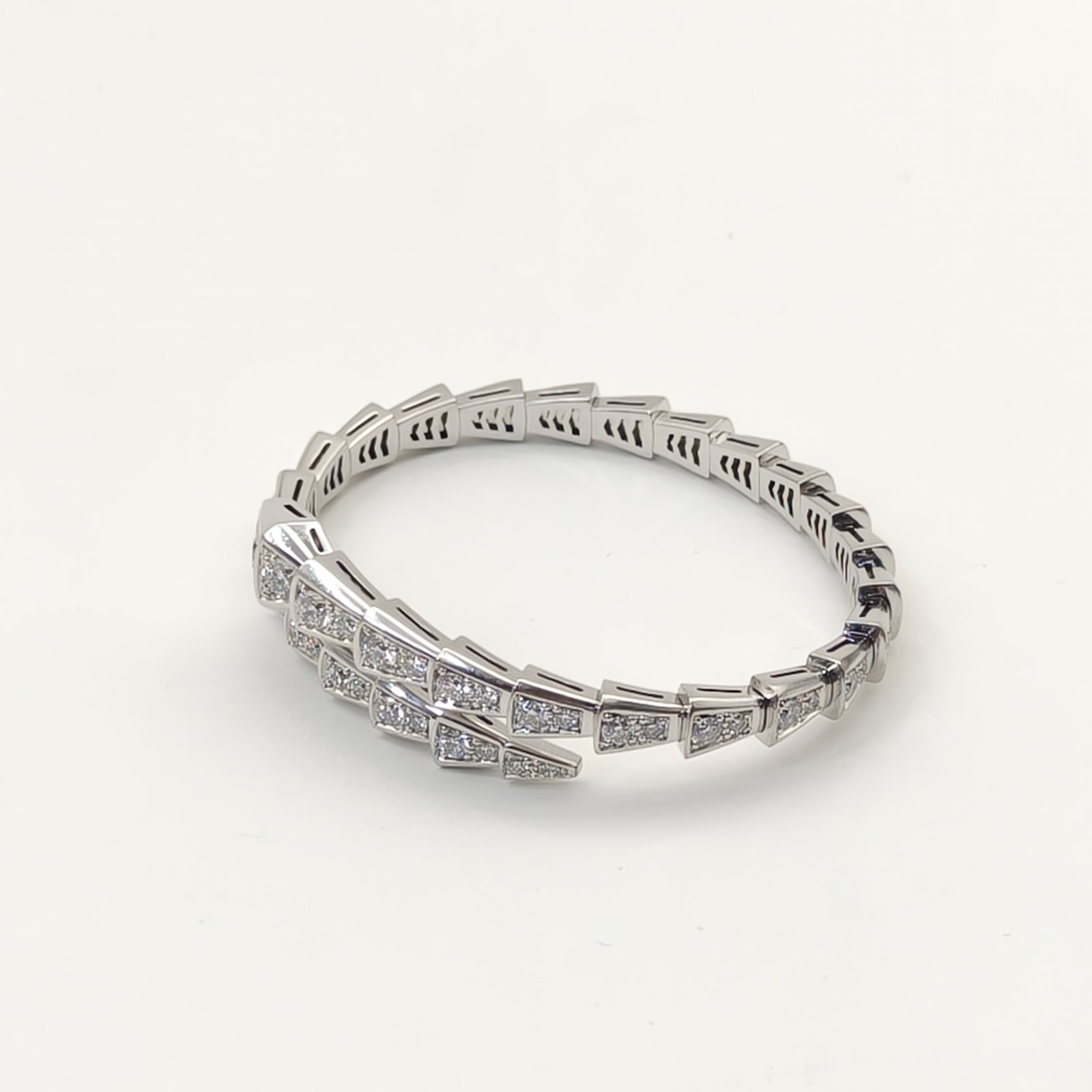 BVLGARI Serpenti 18K Gold Diamond Bracelet Narrow Version 18K White Gold,Diamond-Hana Vintage