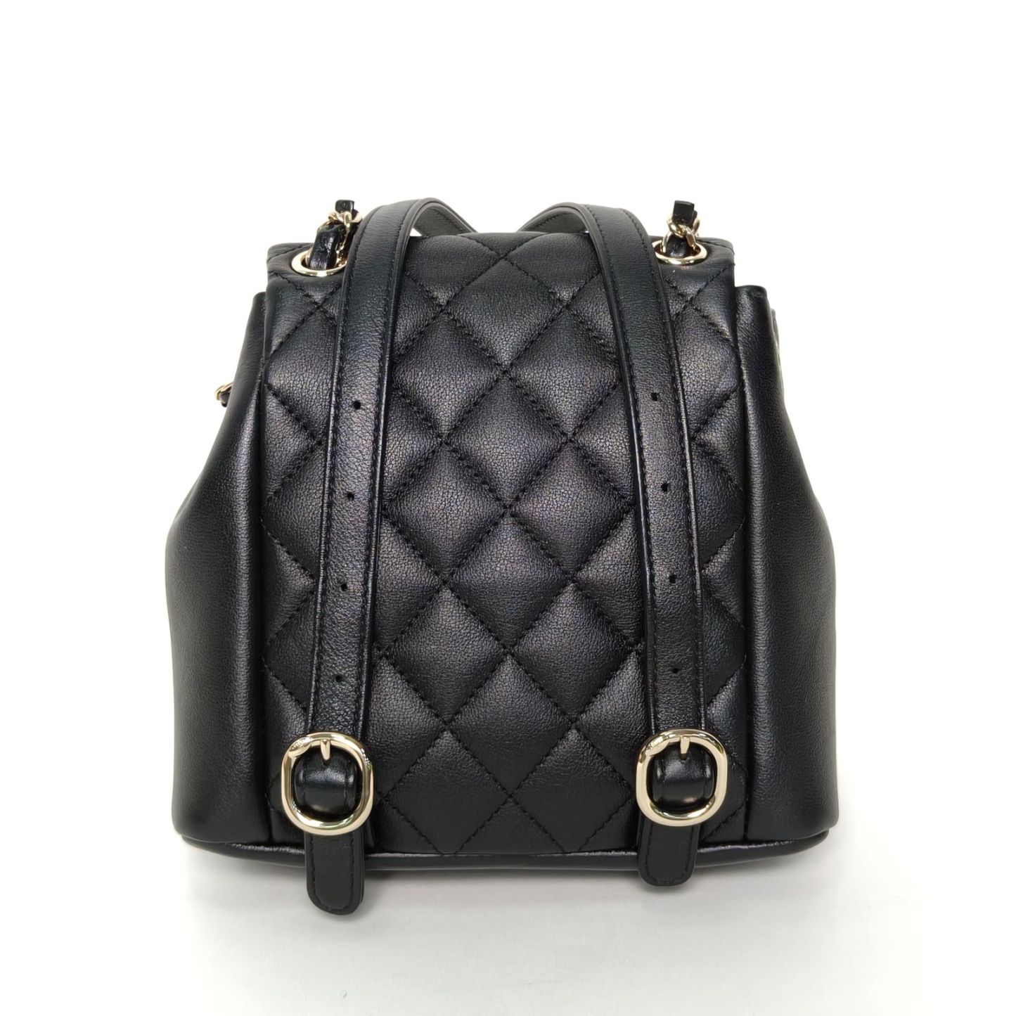 *CHANEL 23A Duma Drawstring Flap Backpack Double Pocket Small 18cm-Hana Vintage