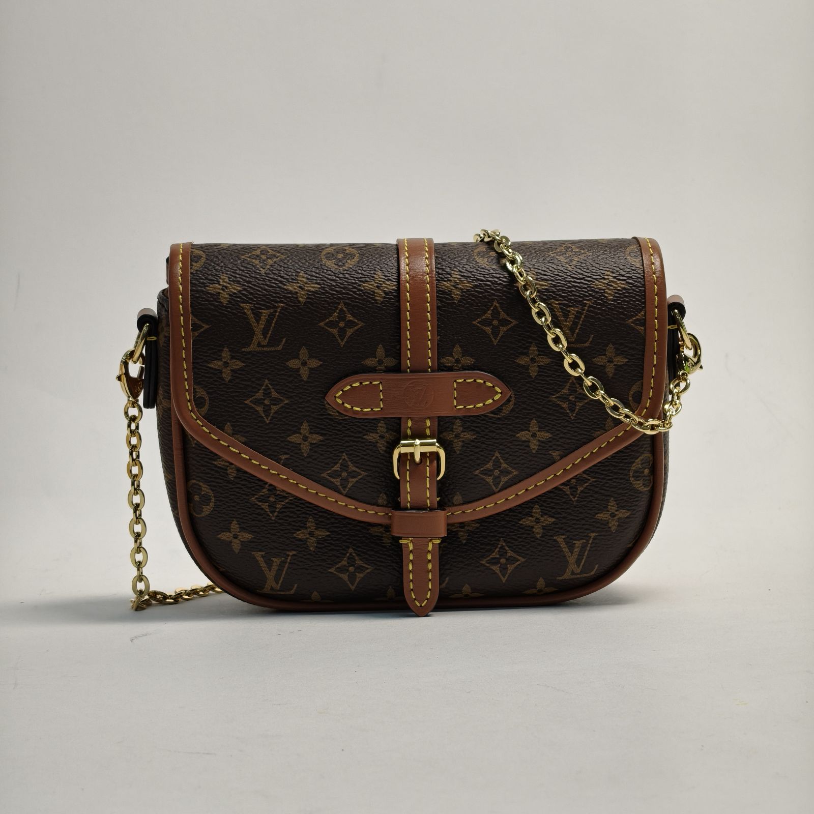 *LOUIS VUITTON Monogram PVC Chip Saumur Twin Solo 2-way Chain Bag Waist Bag 16cm-Hana Vintage