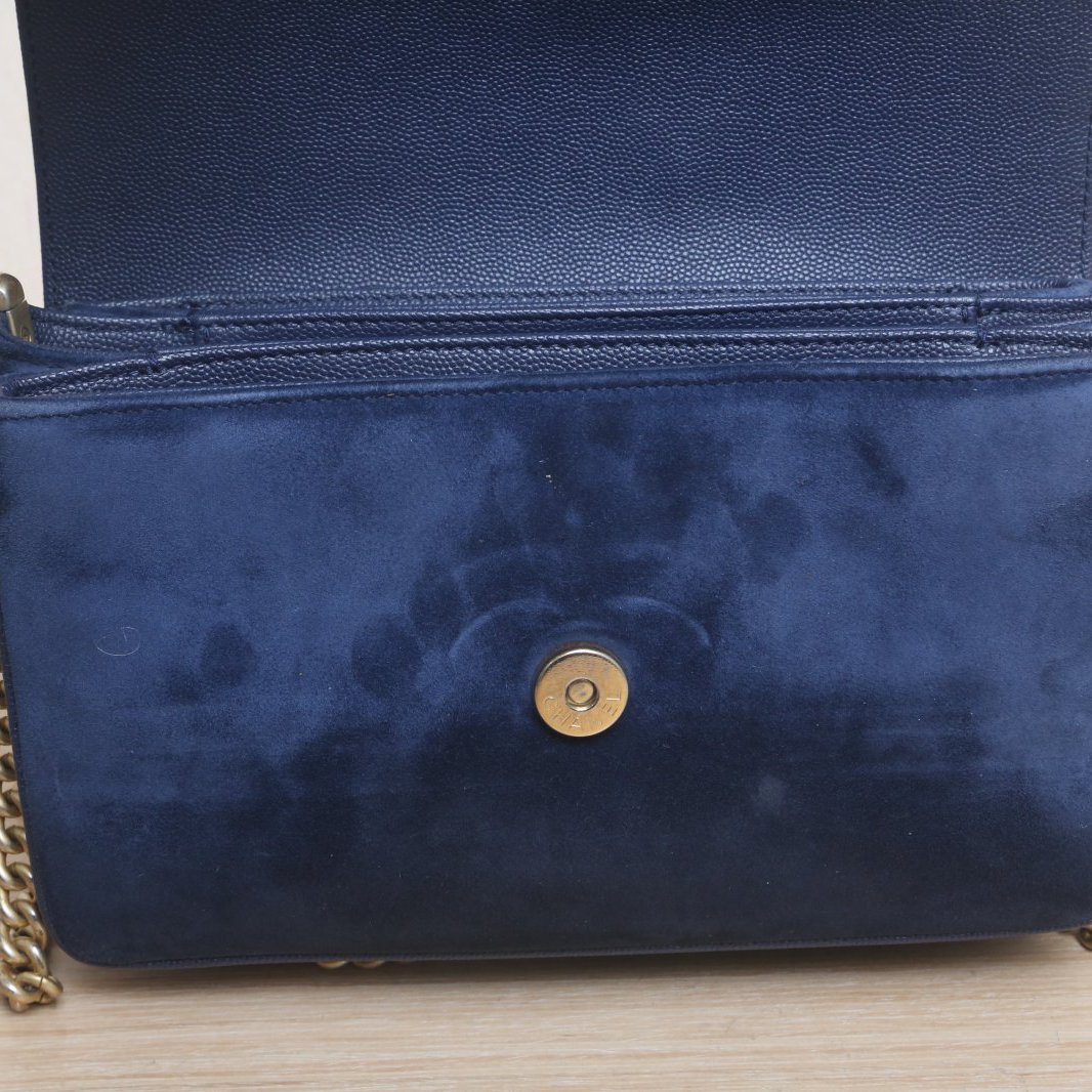 *CHANEL Blue Suede, Gold Hardware, 2019 CF Seasonal Flap Shoulder Bag
