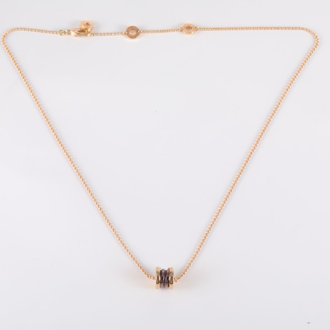 BVLGARI B.ZERO1 Serpenti Viper necklace 18K Rose Gold,Titanium-Infused Ceramic-Hana Vintage