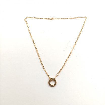 CARTIER LOVE 18K Gold Pendant Necklace with 2 Diamonds 18K Rose Gold,Diamond-Hana Vintage