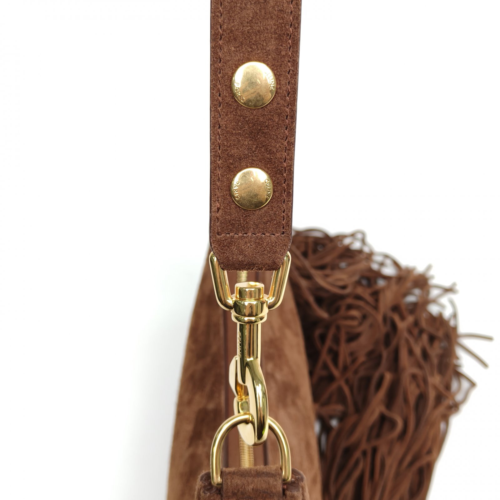 *CELINE Brown Suede Gold Hardware AVA Tassel-Hana Vintage