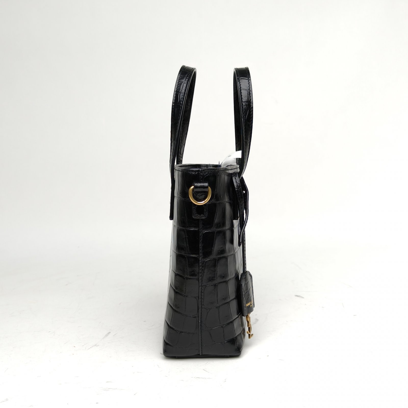 SAINT LAURENT Black Gold Hardware Handbag mini Tote Bag Crossbody Bag-Hana Vintage