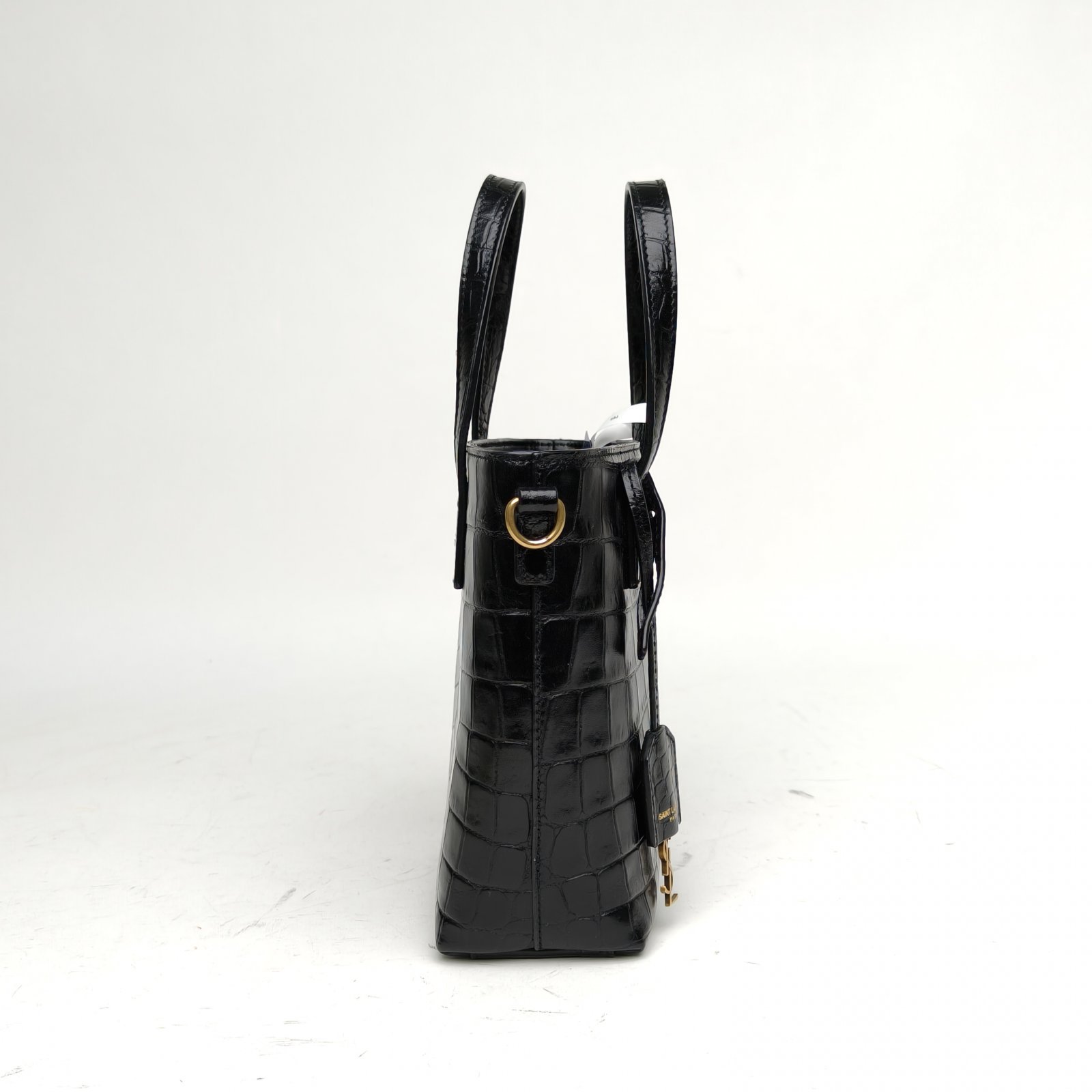SAINT LAURENT Black Gold Hardware Handbag mini Tote Bag Crossbody Bag-Hana Vintage