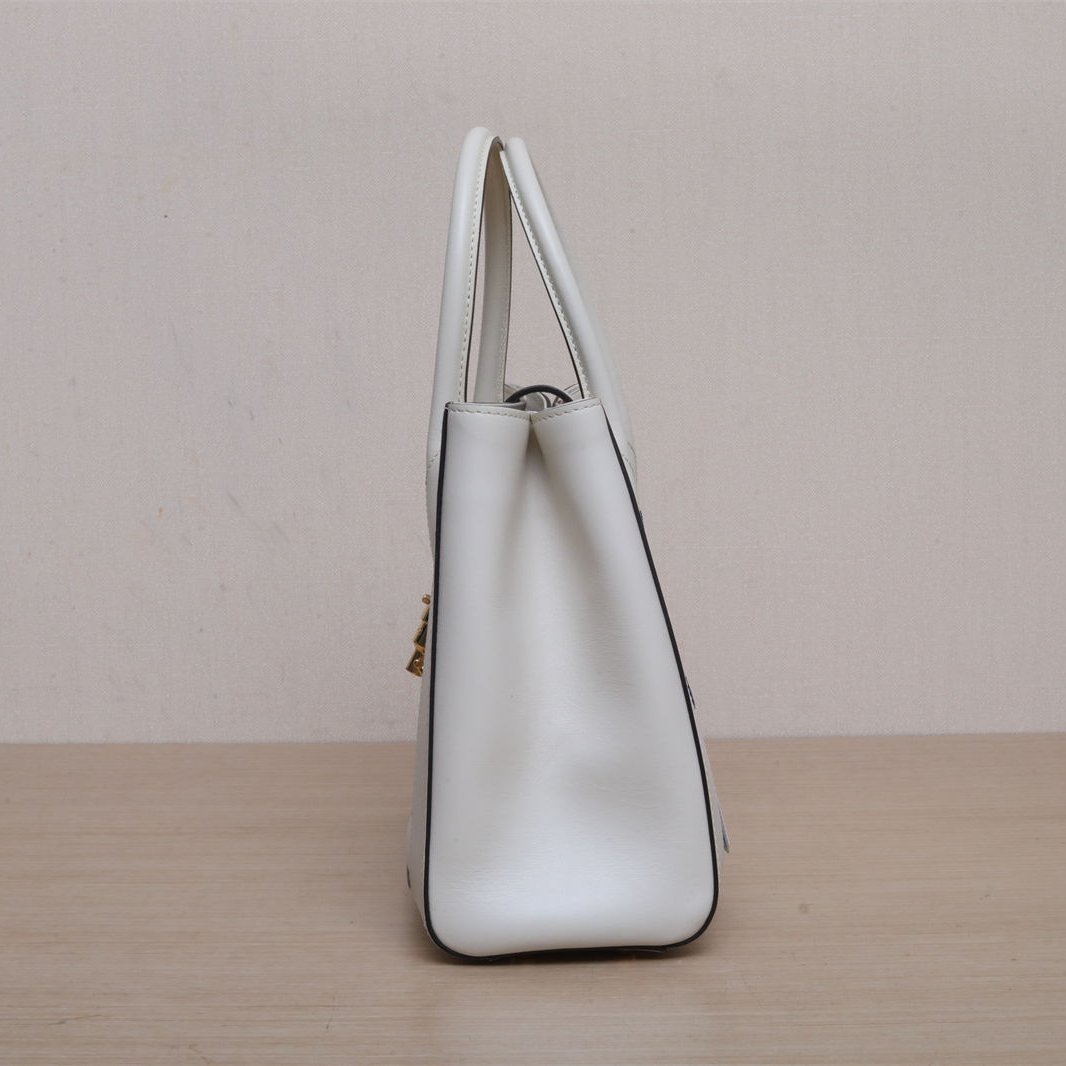 GUCCI White Gold Hardware 1961 Handheld and Shoulder Tote Bag