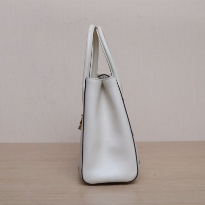 GUCCI White Gold Hardware 1961 Handheld and Shoulder Tote Bag