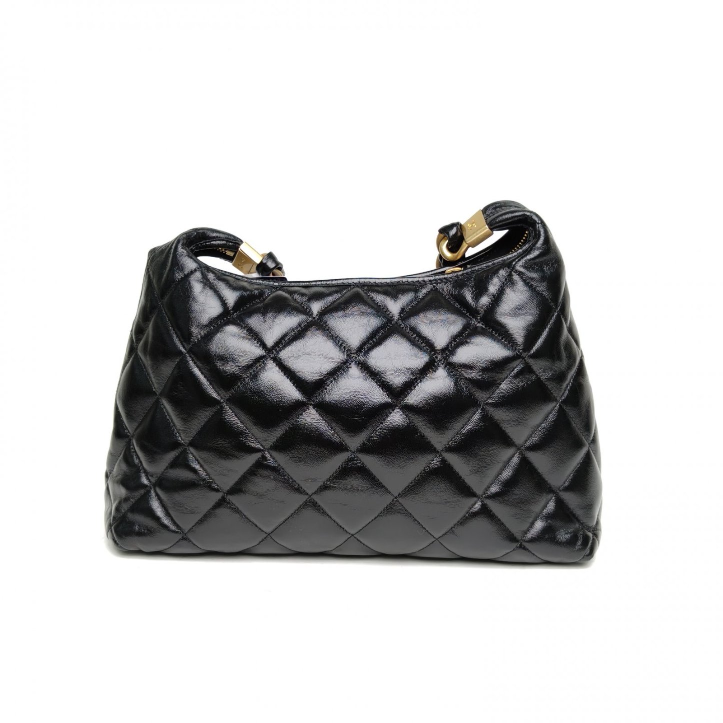 CHANEL Black Chip Gold Hardware 24A hobo Large 30cm-Hana Vintage