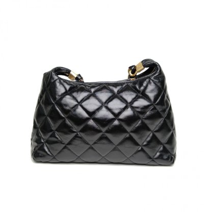 CHANEL Black Chip Gold Hardware 24A hobo Large 30cm-Hana Vintage