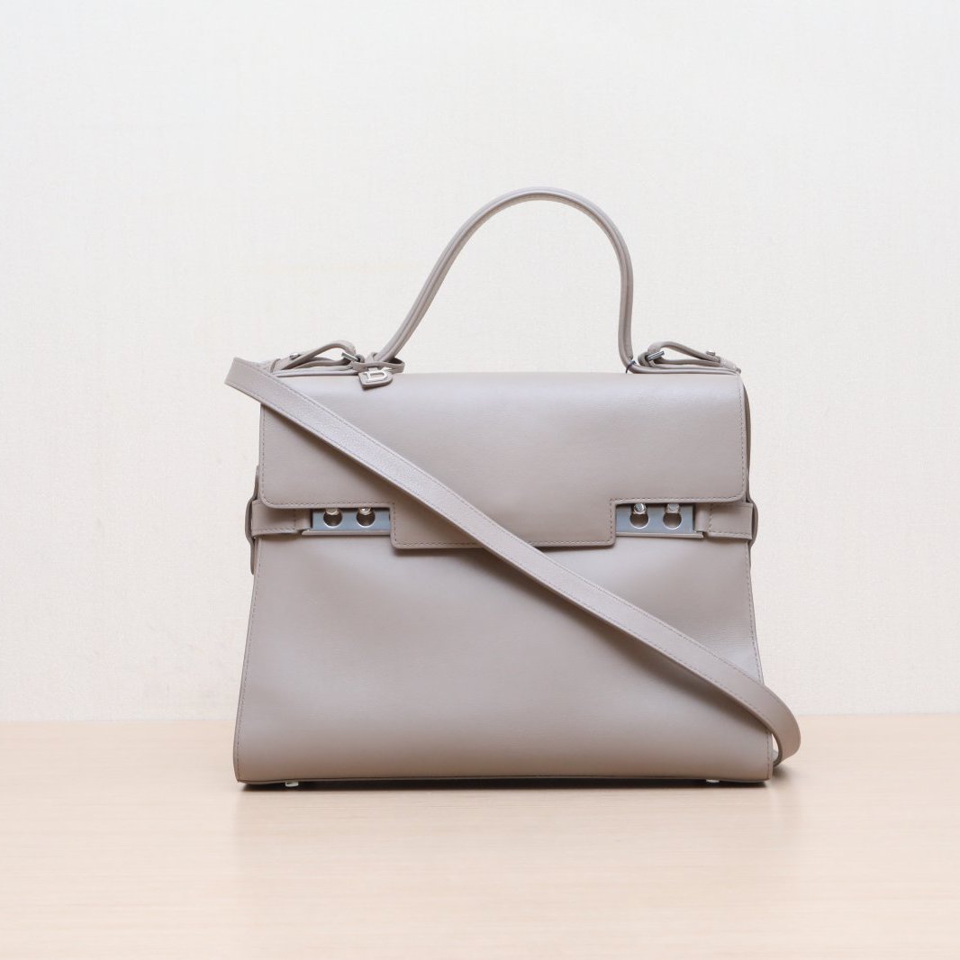 *DELVAUX Grey Sliver Hardware Tempete Large Size-Hana Vintage