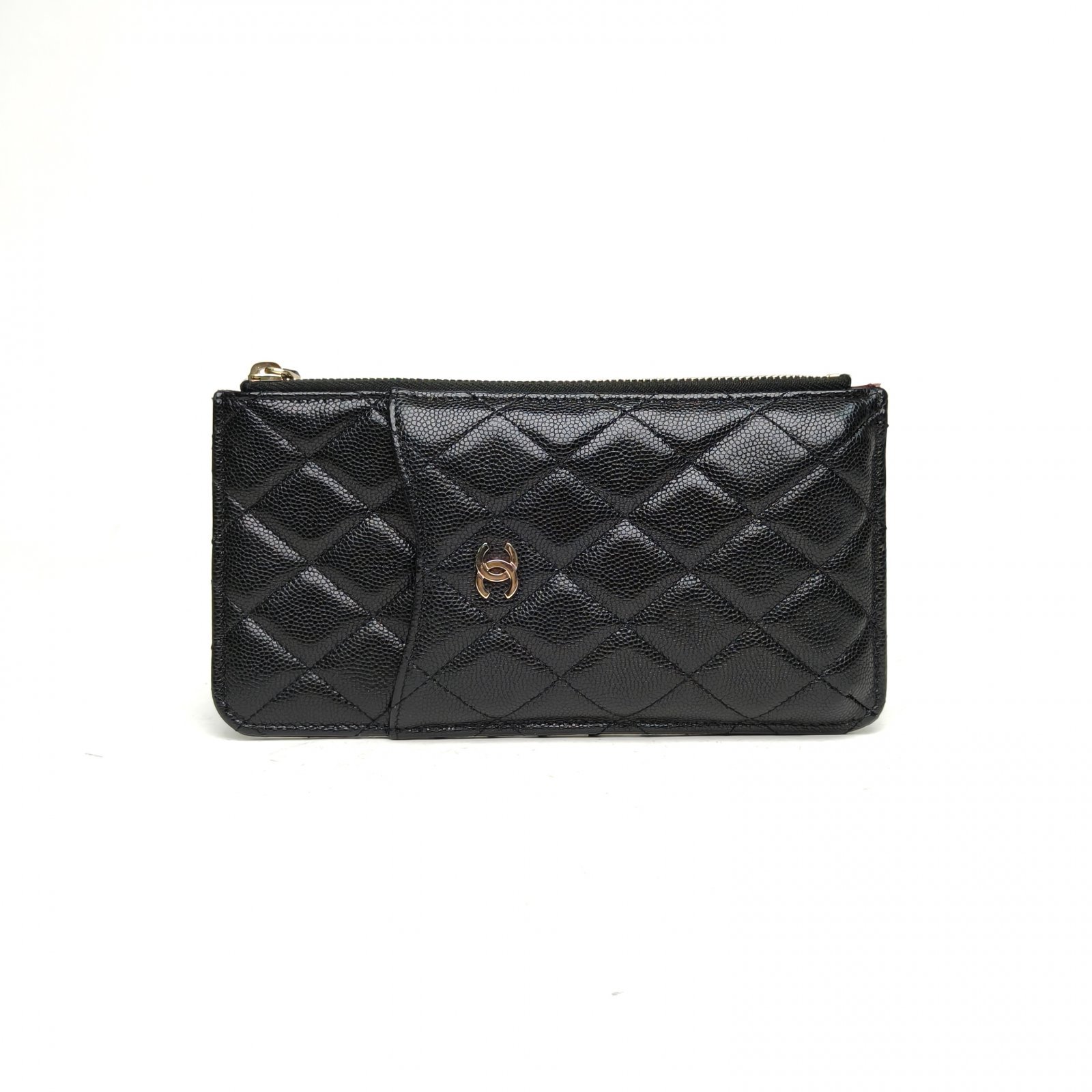 *CHANEL Black 2020 Gold Hardware Long Phone Case Card Holder-Hana Vintage