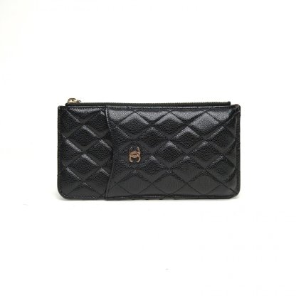 *CHANEL Black 2020 Gold Hardware Long Phone Case Card Holder-Hana Vintage