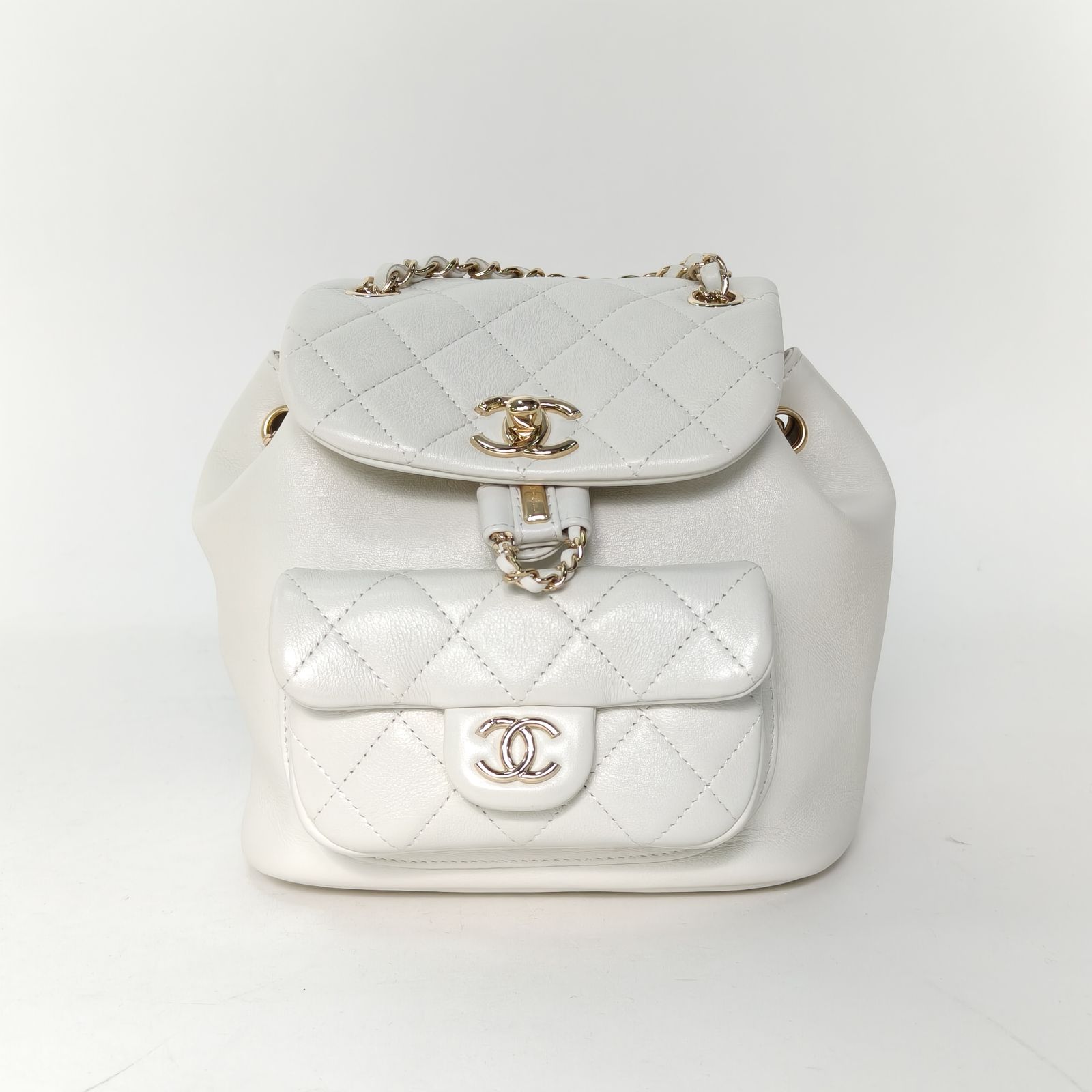 *CHANEL Duma Drawstring Flap Backpack, Single Pocket, Small Size, 18cm-Hana Vintage