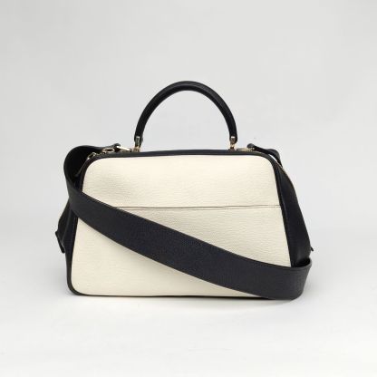 Valextra Black and White Serie S Series Trapezoidal Handbag Shoulder Bag