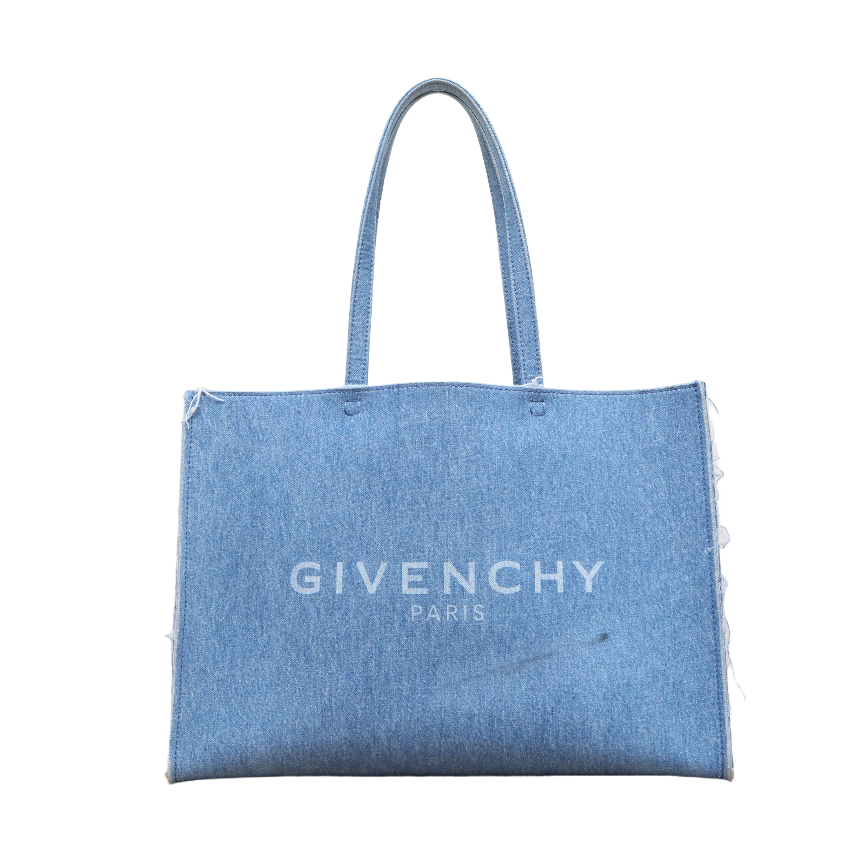 *GIVENCHY Denim blue, denim fabric, none, denim, single-shoulder tote bag-Hana Vintage