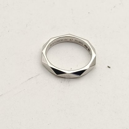 Boucheron Facette Collection Geometric Design Ring 47 Platinum 950,Diamond