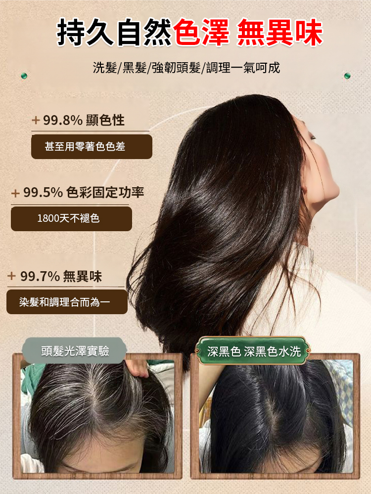 【一洗年輕十歲】植物泡沫染髮劑