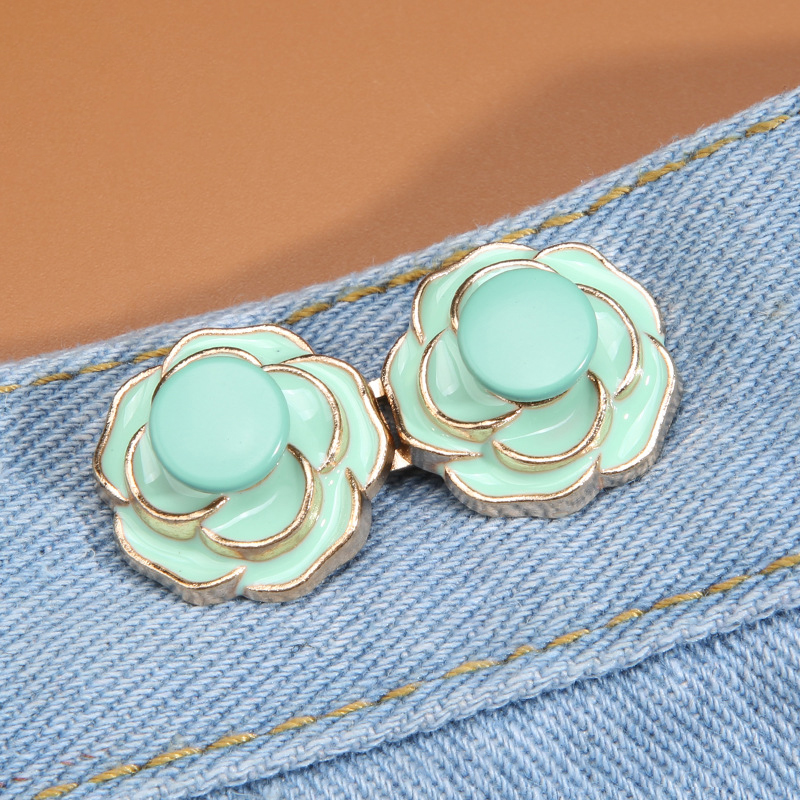 山茶花玫瑰瓣收腰扣