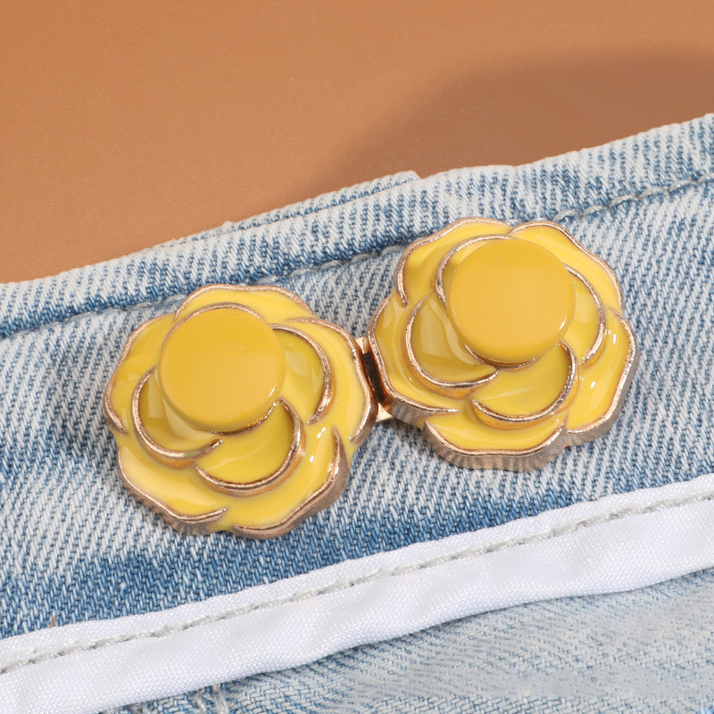 山茶花玫瑰瓣收腰扣