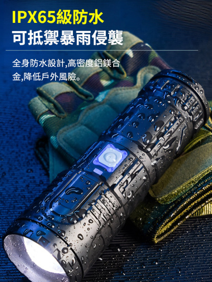 白激光伸縮變焦強光手電筒