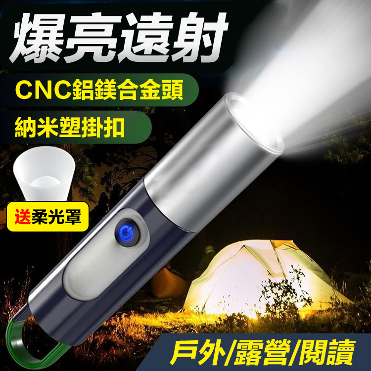 鋁合金伸縮變焦强光手電筒