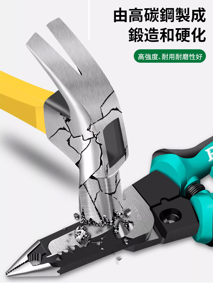【8合1】不銹鋼多功能測電剝線鉗