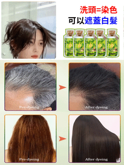 【一洗年輕十歲】植物泡沫染髮劑