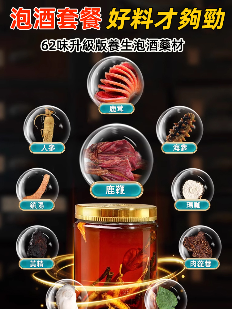 【60歲戰力不倒的秘密】62味至尊版強健養生泡酒藥材