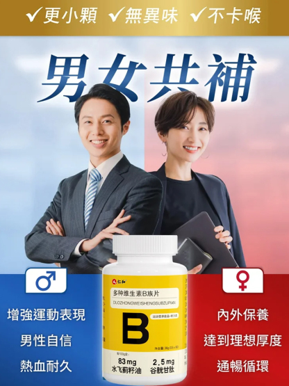 【1=8種維生素】仁和B族片