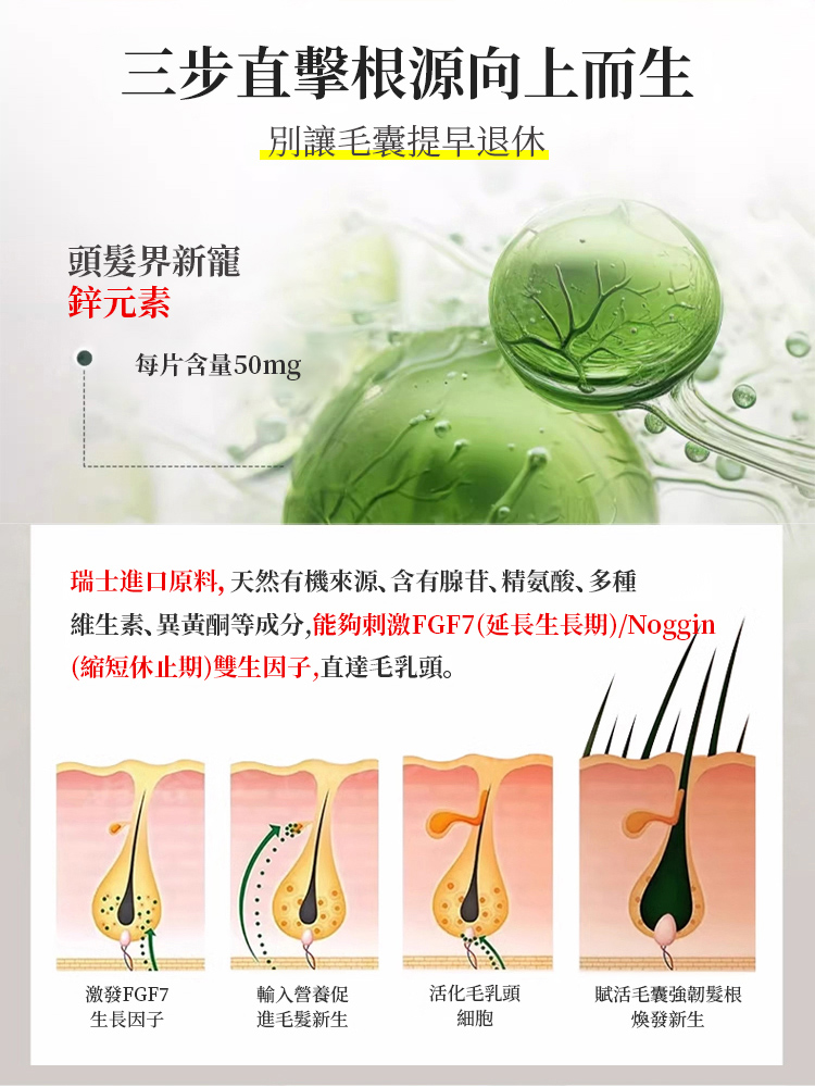 【泰國熱賣中】防脫神器補鋅片