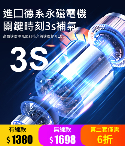 【德國高壓雙泵】超靜音智慧充氣泵