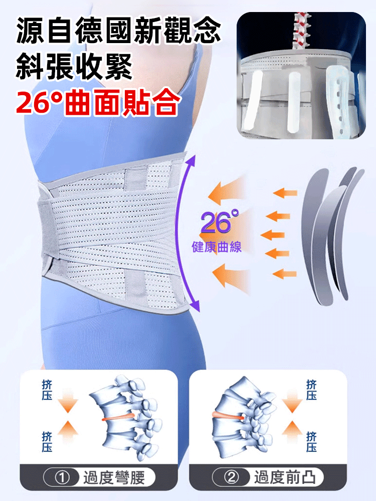仿生龍骨腰部支撐護腰帶