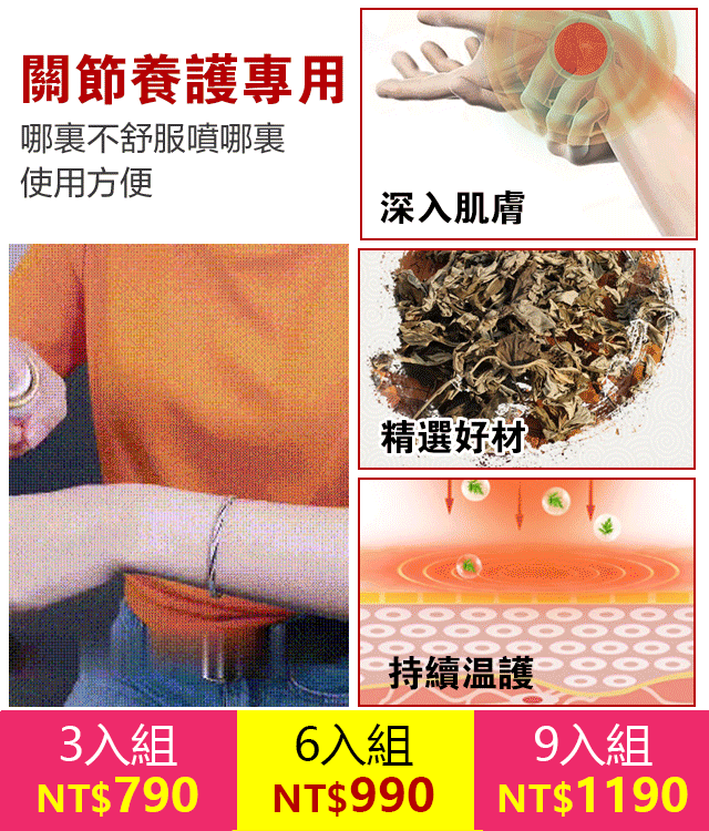 舒緩背痛肌肉疼護理噴霧