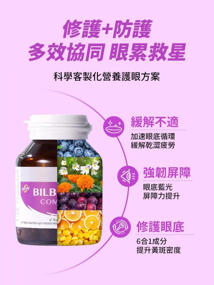 6倍護眼越橘藍莓葉黃素護眼丸