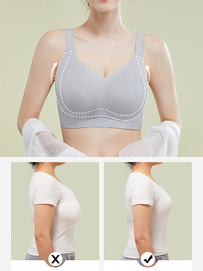 大胸顯小收副乳防下垂無痕內衣女