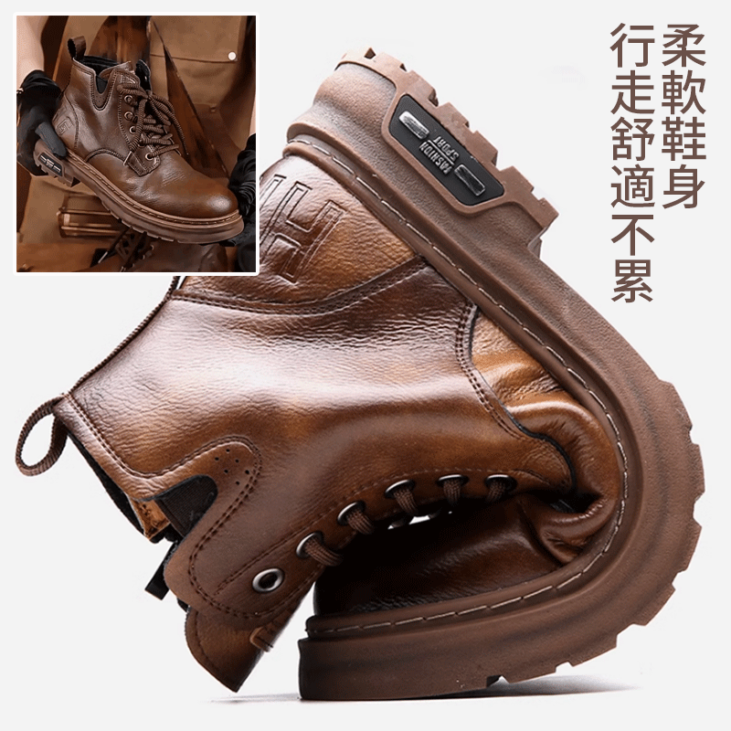 男士英倫風中幫工裝馬丁靴