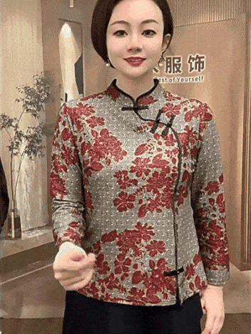 秋季立領長袖復古旗袍衫