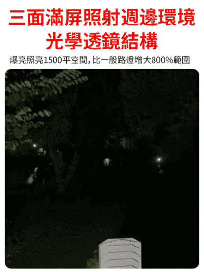 【0電費】航空三面光電太陽能路燈