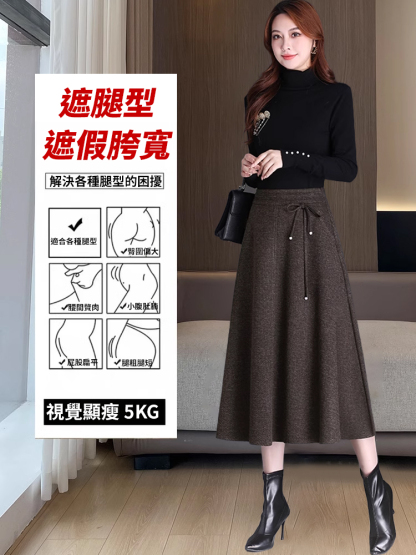 SL-女秋冬新中式高腰傘裙