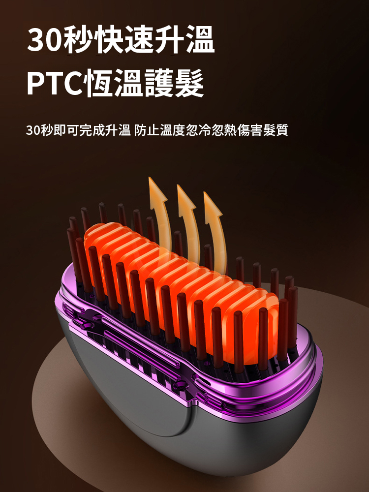 蛋白塗層負離子迷你無線梳