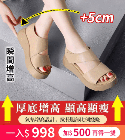 【真皮涼鞋】復古羅馬魔術貼涼鞋