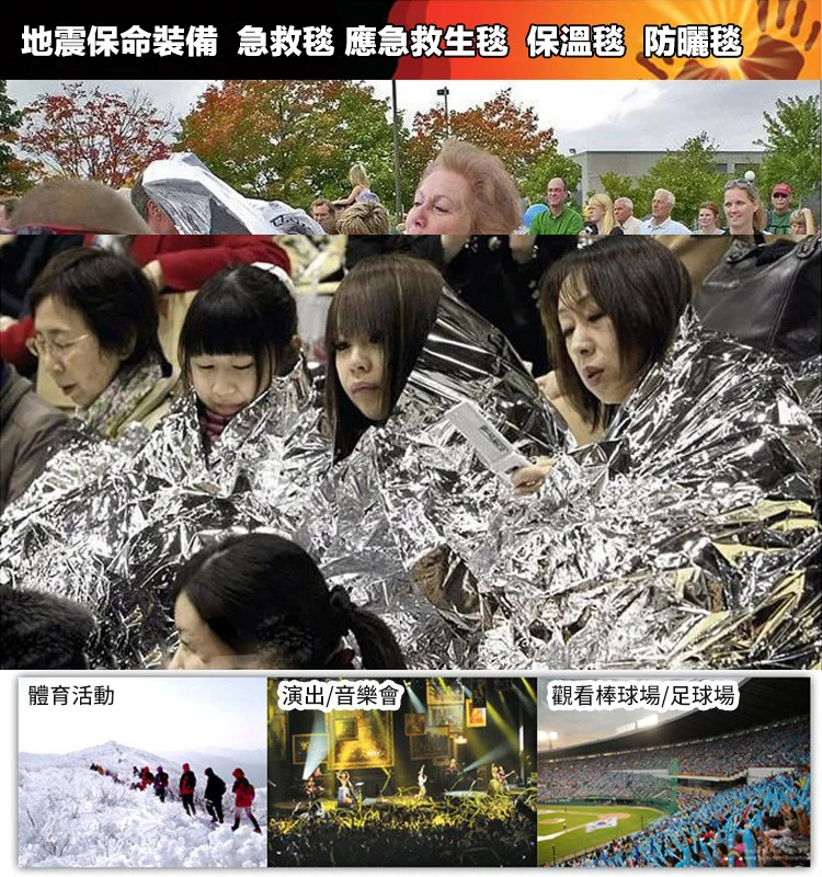 雙面戶外緊急保溫毯