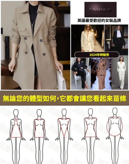 【顯瘦保暖】時尚收腰羊絨風衣